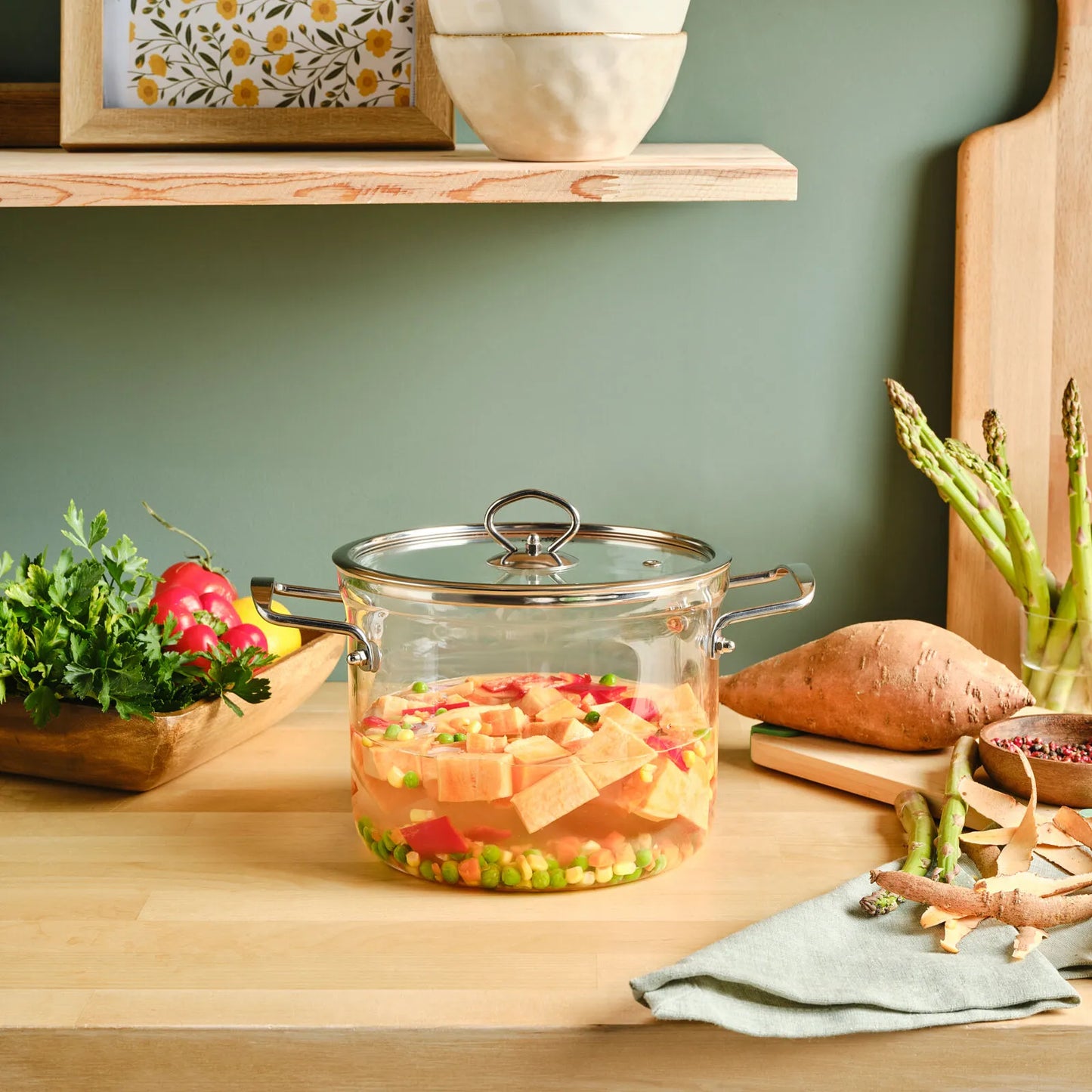 Karaca Amore Dyb Gryde i Glas – 20 cm