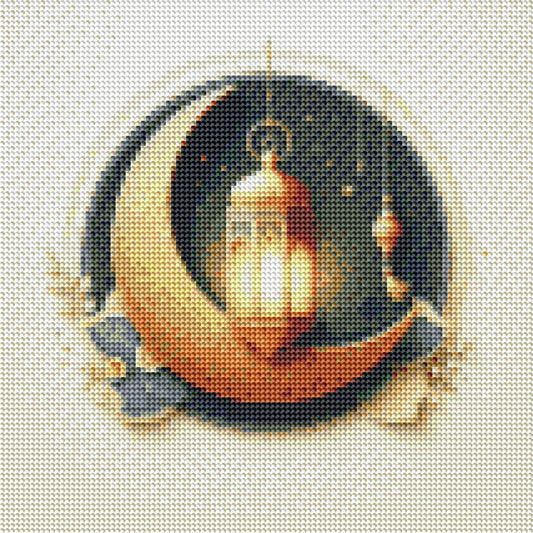 Diamond Art - Måne og Lanterne 30x30 cm - Finest Choice
