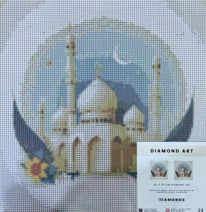 Diamond Art - Moské med Måne 30x30 cm - Blå - Finest Choice
