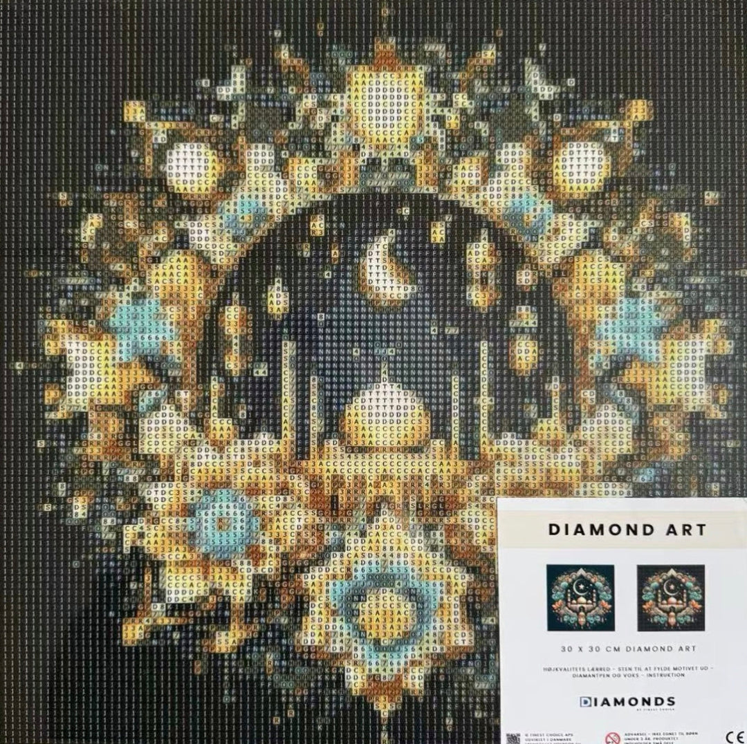 Diamond Art - Blomster og Moské 30x30 cm - Finest Choice