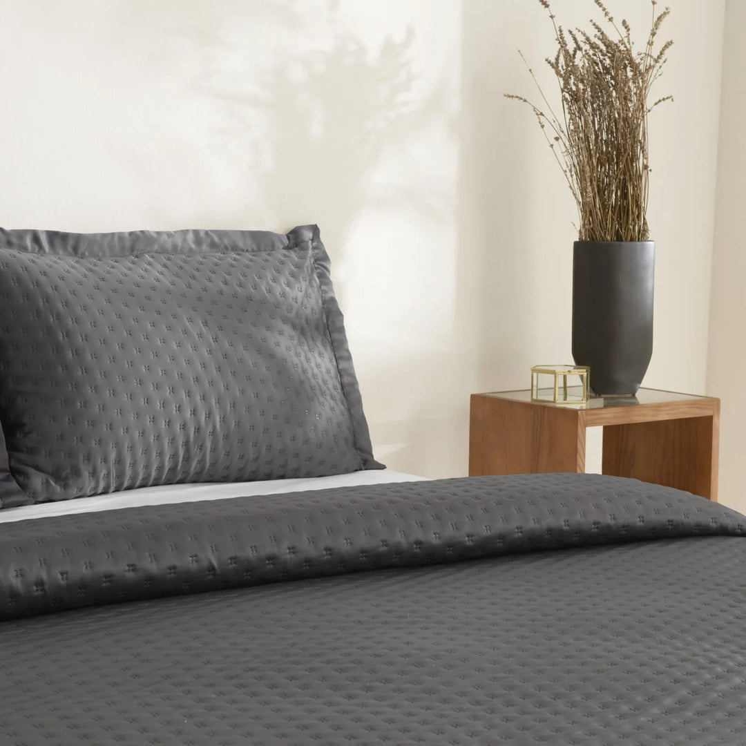 Karaca Home Alice – Dobbeltseng Sengetæppesæt 240x250 cm, Antracit