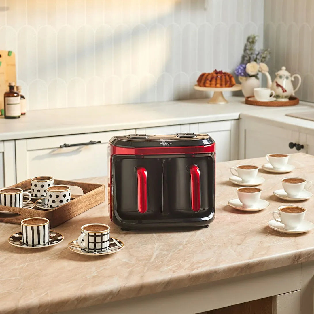 Karaca Hatır Hüp Duet Flavour – Dobbelt Tyrkisk Kaffemaskine (10 Kopper) – Rød