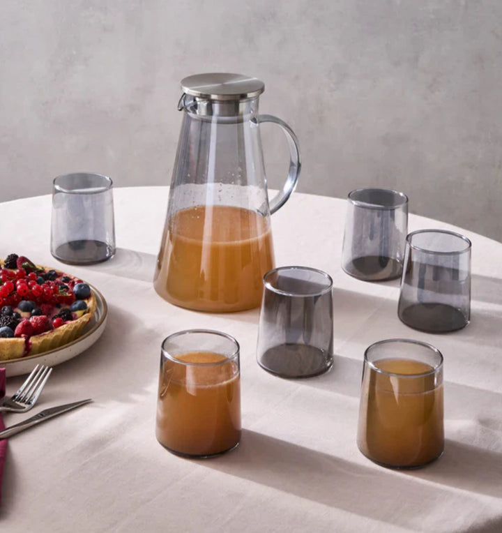 Karaca Serene 7-dele tumbler-glas sæt – Antrasit