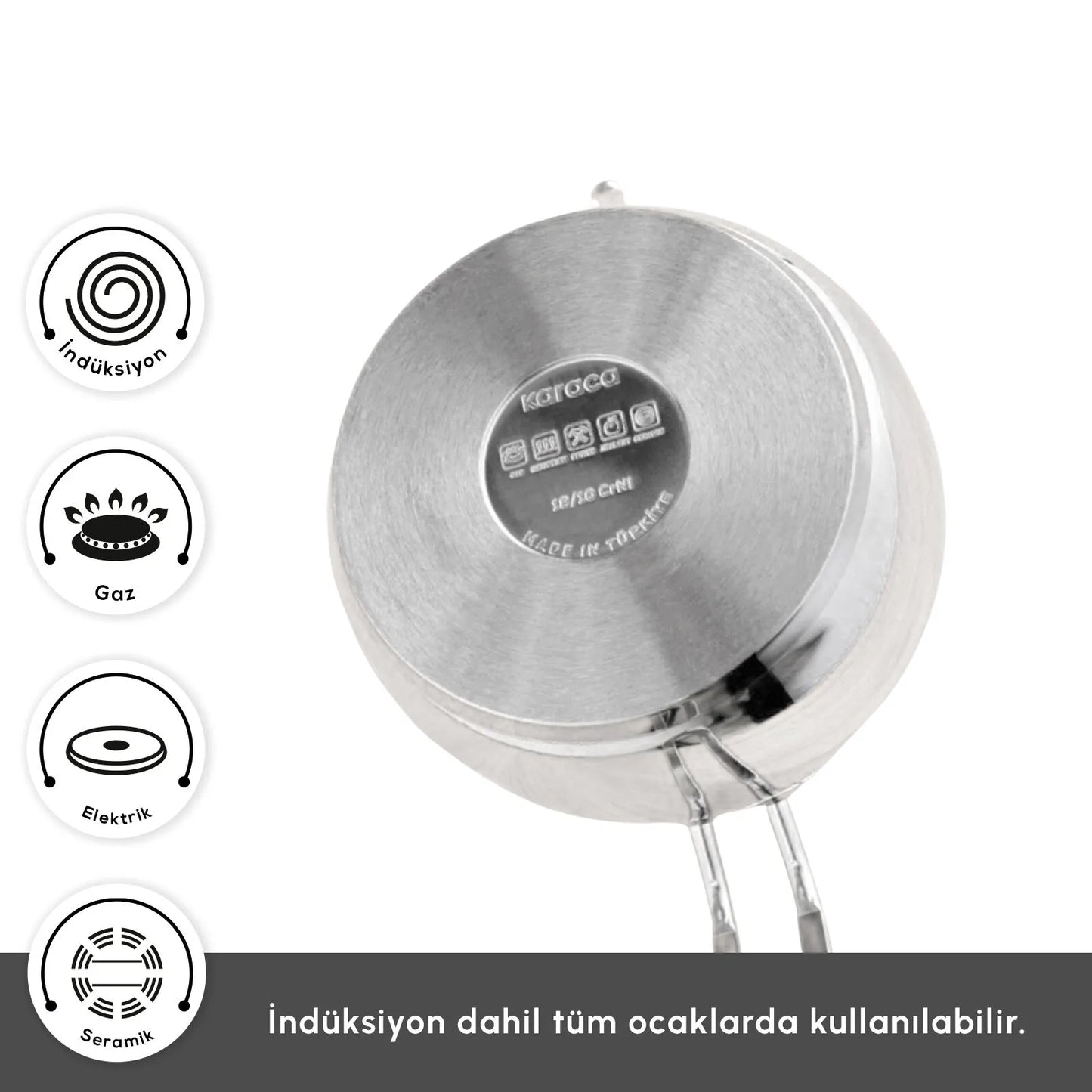 Karaca Yasemin Induktionsvenligt Midi Tekandesæt i Rustfrit Stål