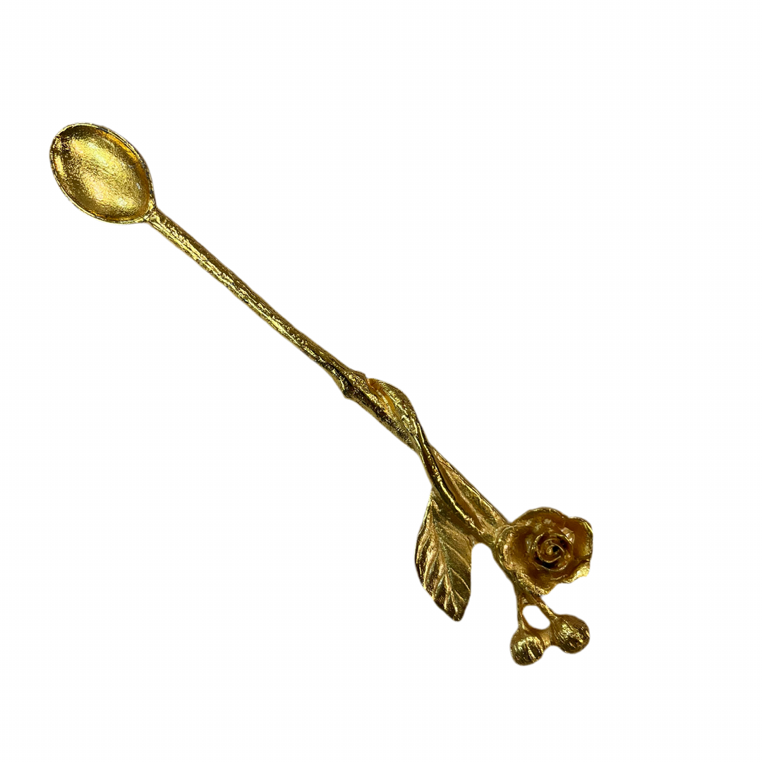 Blomstret Guld Teskesæt 6 stk. - Interlife