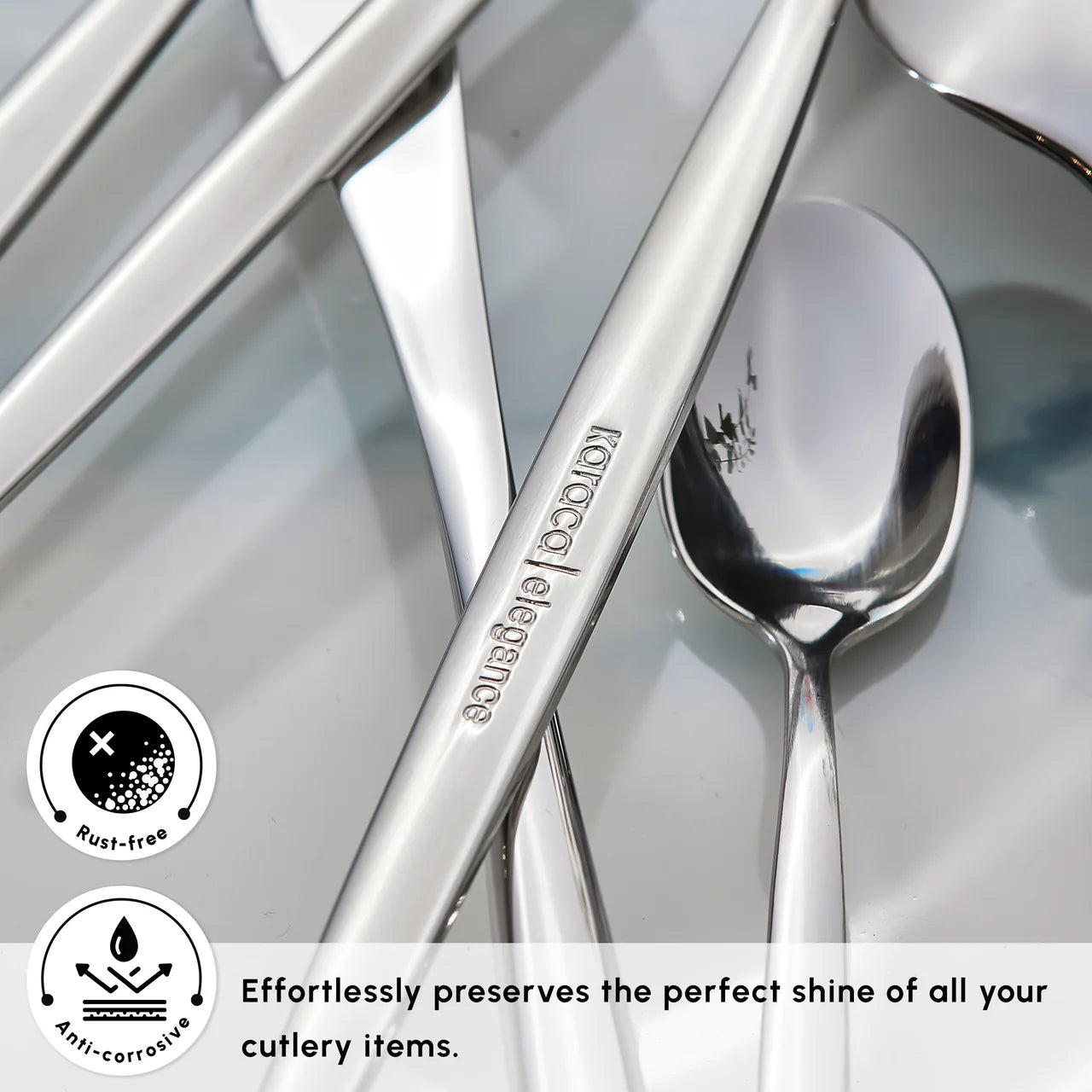 Karaca Lissabon 60-delt Bestiksæt 18/10 rustfrit stål, Platinium 12 personers