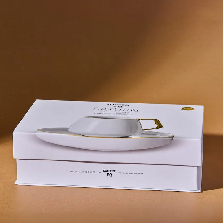 Karaca Streamline Saturn Espresso Kaffesæt til 6 personer – 100 ml - Guld