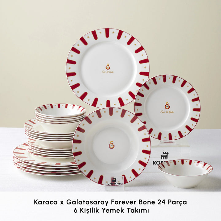 Karaca x Galatasaray Forever Bone 24 Dele 6 Personers Spisestel