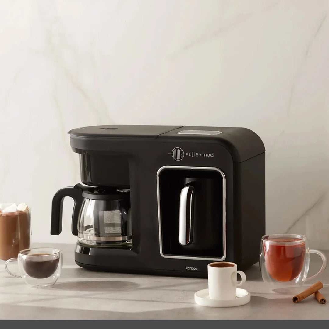 Karaca Hatir Plus+ Mod 5-i-1 Te- og Kaffemaskine 1400W - Sort/Krom