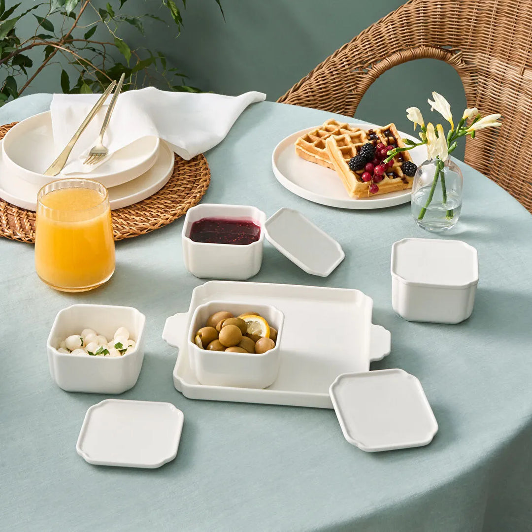 Karaca Carmen Porcelæn Skålesæt m/Bakke | 4 skåle