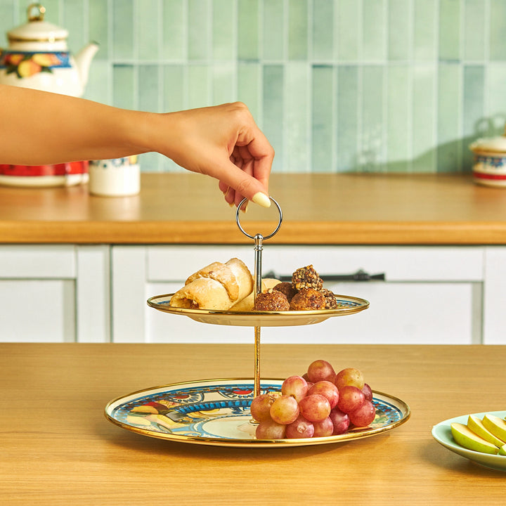 Karaca Amalfi Emalje 2-etagers Kagestand