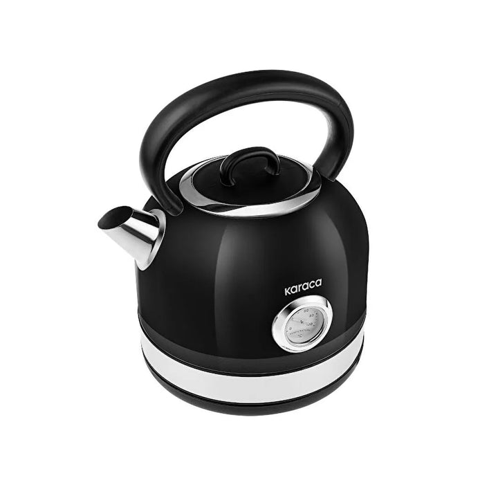 Karaca Retro 2202 Elkedel – Nostalgi og Kraftfuld Elegance Sort (2200W)