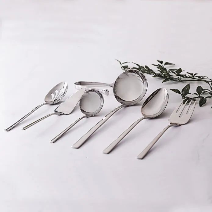 Karaca Elegance - Serveringsbestik - 7 dele | Rustfrit stål | Krom