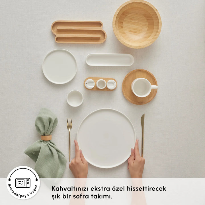 Karaca Forever Bone Surface 32 dele 6-personers morgenmadssæt