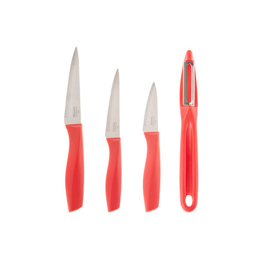 Karaca Peel Knivsæt Rød – 4 dele