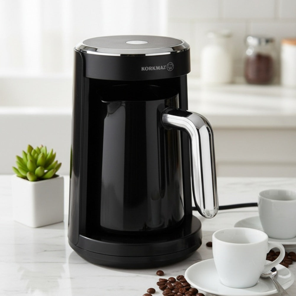 Korkmaz Keyif Türk Elektrisk Tyrkisk Kaffemaskine 480W - Sort/Sølv