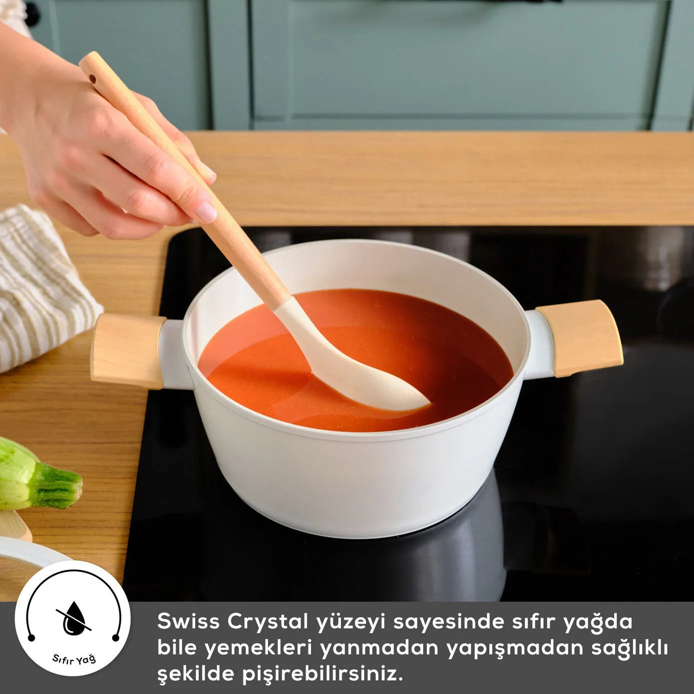 Karaca Swiss Crystal Almond Cream Induktionsvenligt Midi Grydesæt – 4 dele