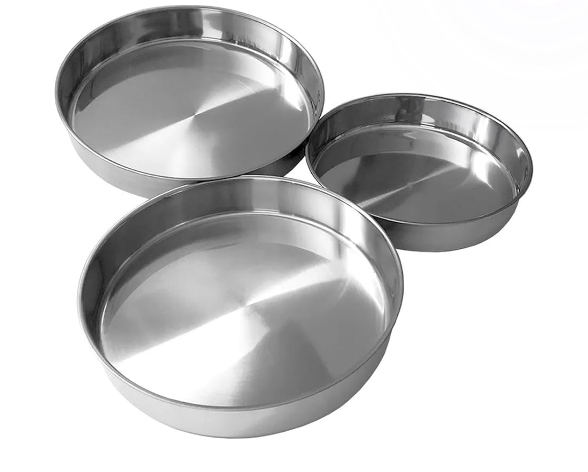 IMEX Rustfri Stål Rund Bagebakke – Sæt af 3 (28/32/36 cm)