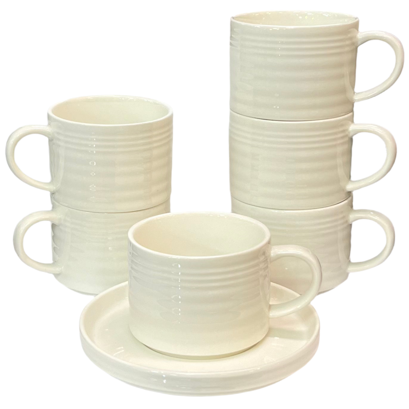 Porcelæn Kaffesæt 12 dele 6 pers. Hvid - Almina Bianco
