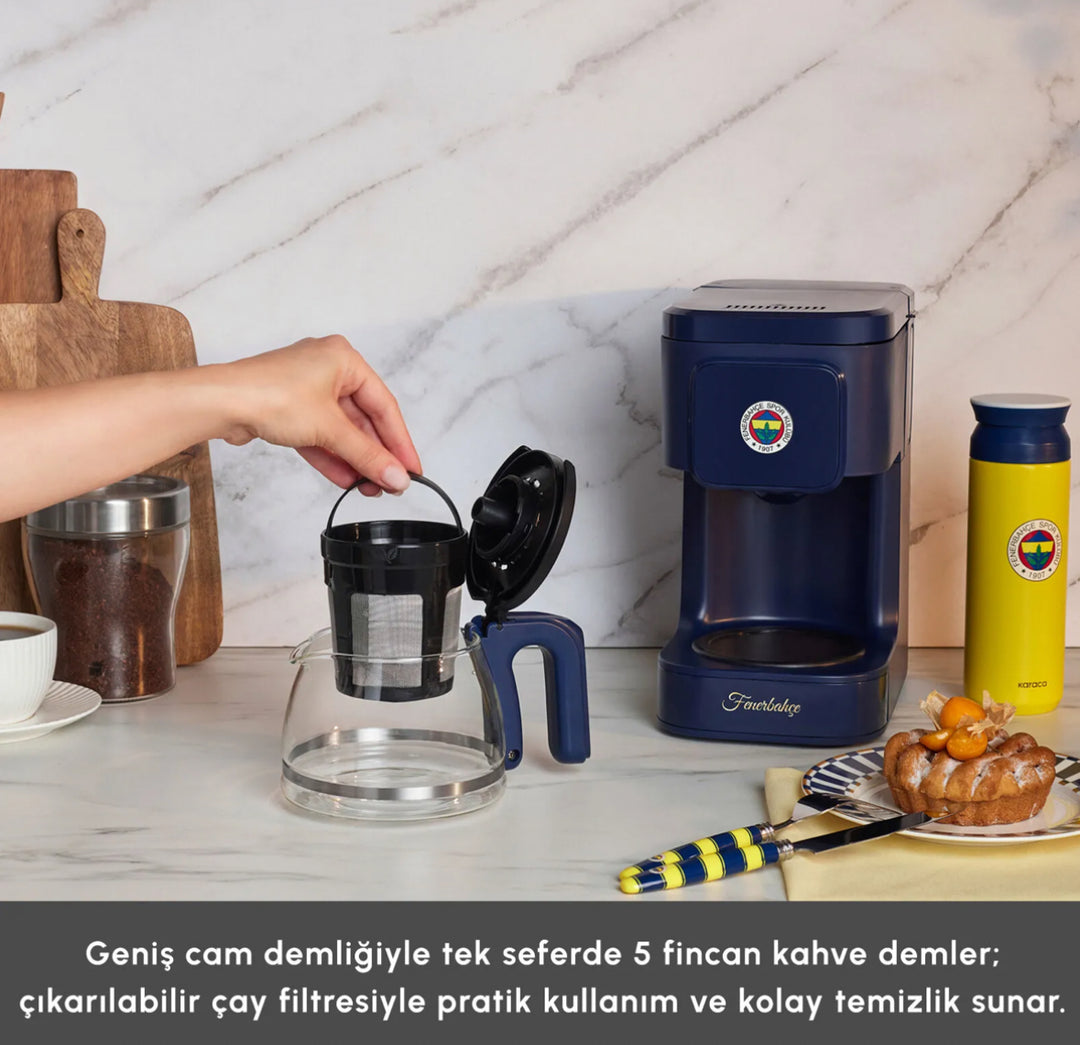 Karaca x Fenerbahce Just Coffee Aroma 2-in-1 Filterkaffe- og Temaskine