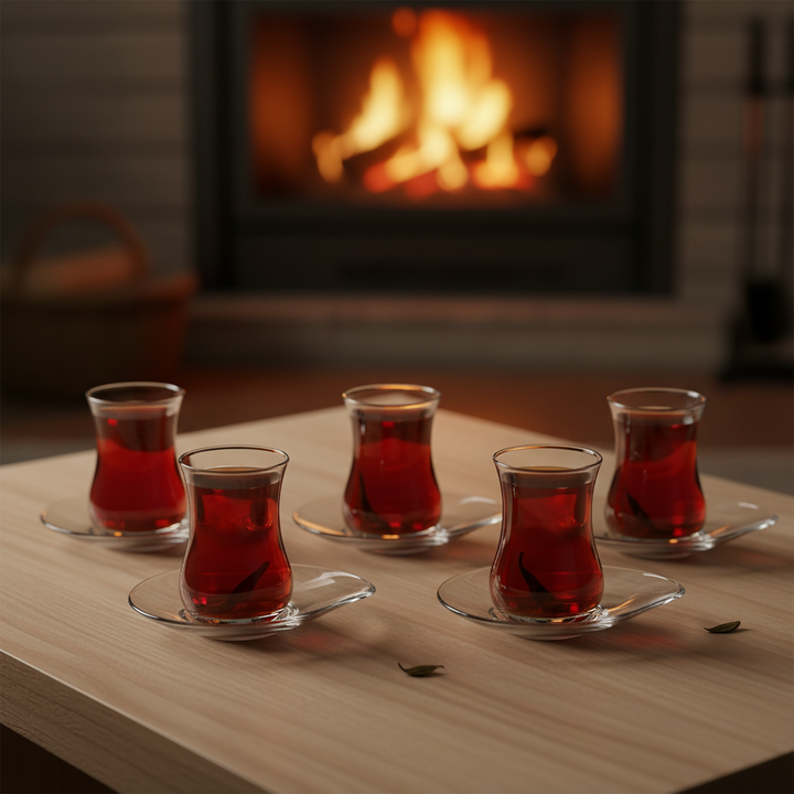 LAV Eva Teglassæt 12 dele | Bladformet Design