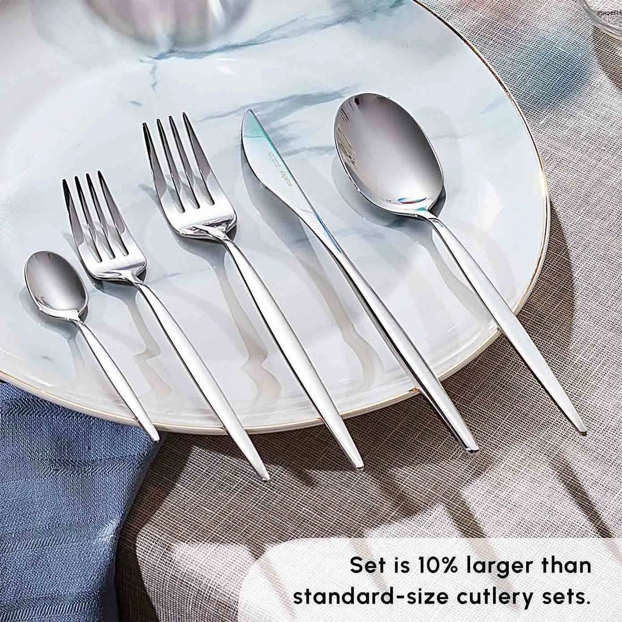 Karaca Lissabon 60-delt Bestiksæt 18/10 rustfrit stål, Platinium 12 personers