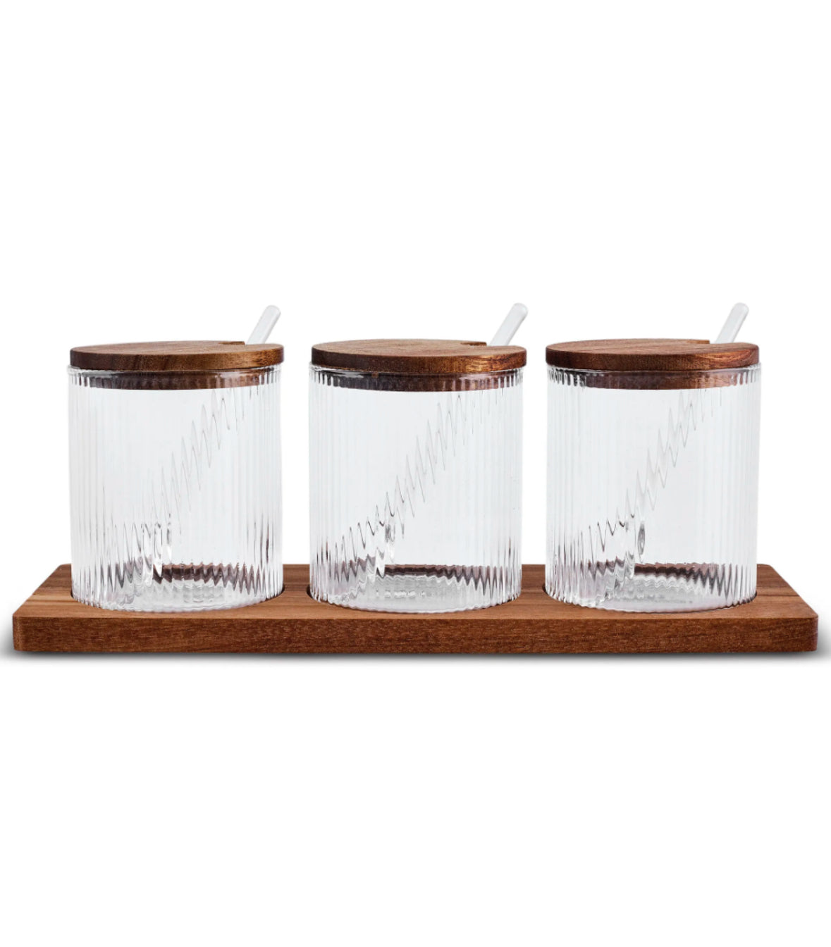 Karaca Mova Akasya 3-delt Glas Kryddersæt med Ske