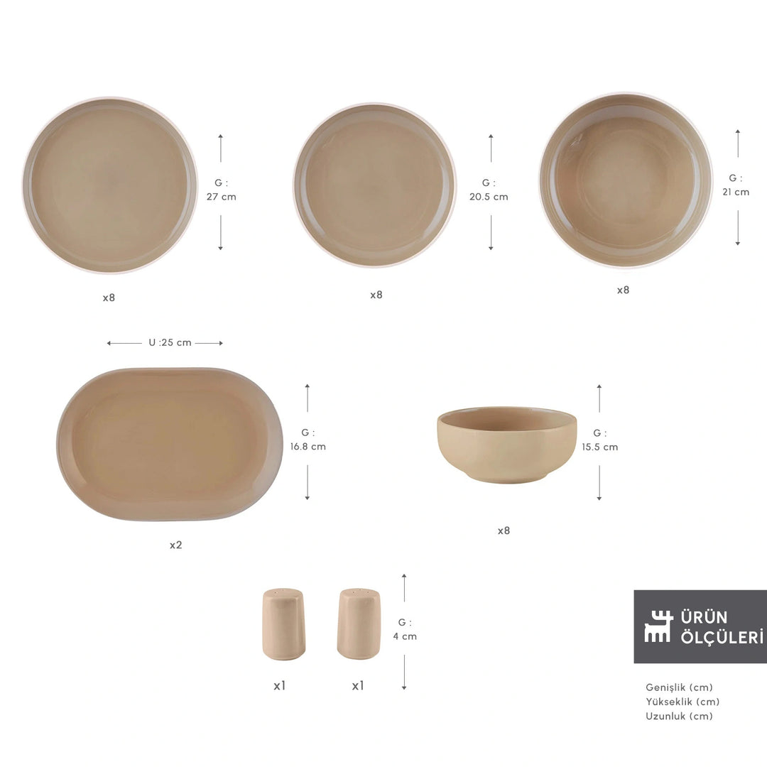 Karaca Earth Collection Terra – 36 dele Middagsservice til 8 personer, Beige