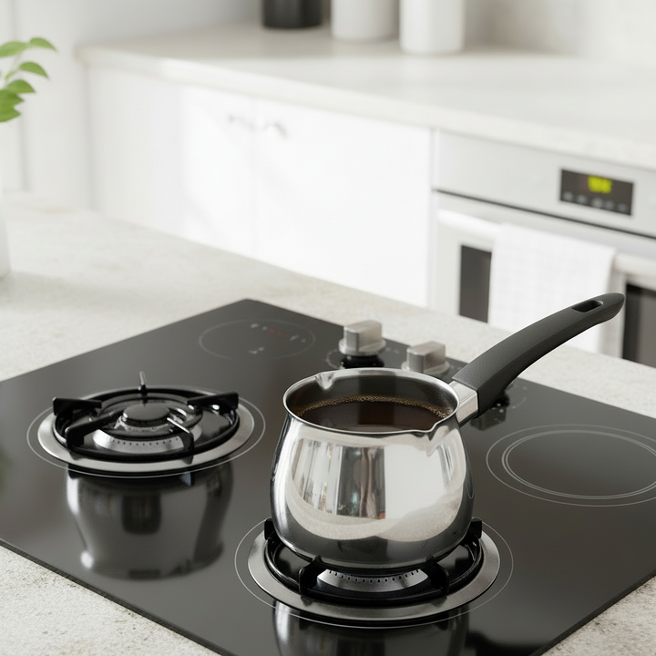 Karaca PowerSteel 316+ Tokyo Induktionskompatibelt Stål Kaffekandesæt (Cezve) - 4 Dele