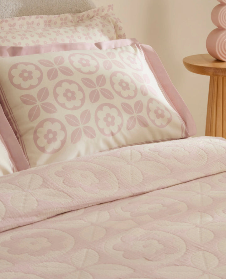 Karaca Home Shayla Pink Printet Muslin Pike-Sæt