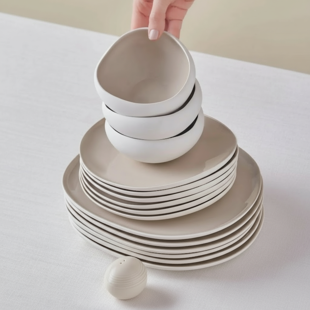 Karaca Earth Collection Cupid 55 dele - Spisestel til 12 personer