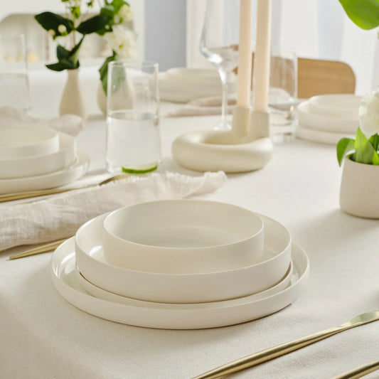 Karaca Earth Collection Finesse Spisestel – 24 dele, 6 personer, Hvid