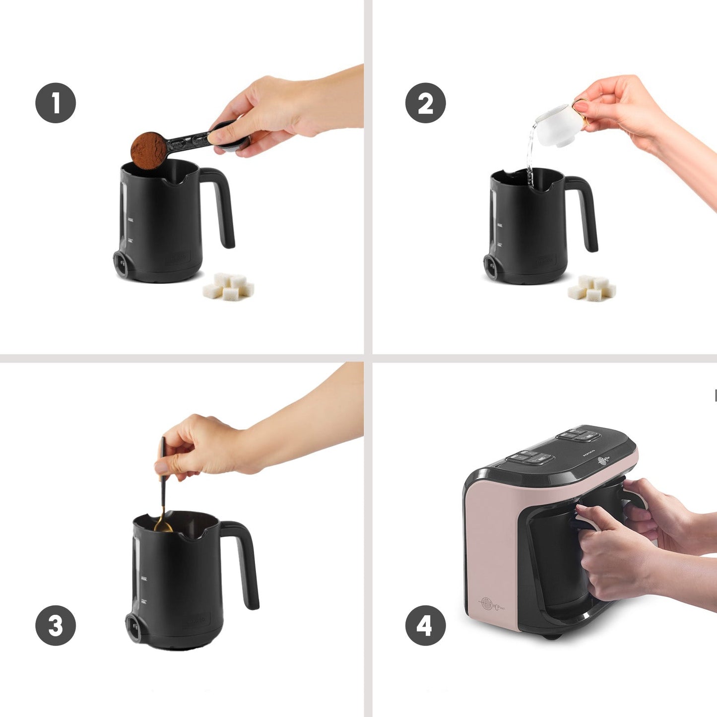 Karaca Hatır Hüp Düet Aroma – Dobbelt Tyrkisk Kaffemaskine | Rosaguld