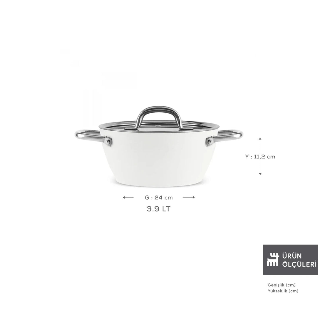 Karaca x Refika Swiss Crystal Creamy Metal Gryde – 24 cm