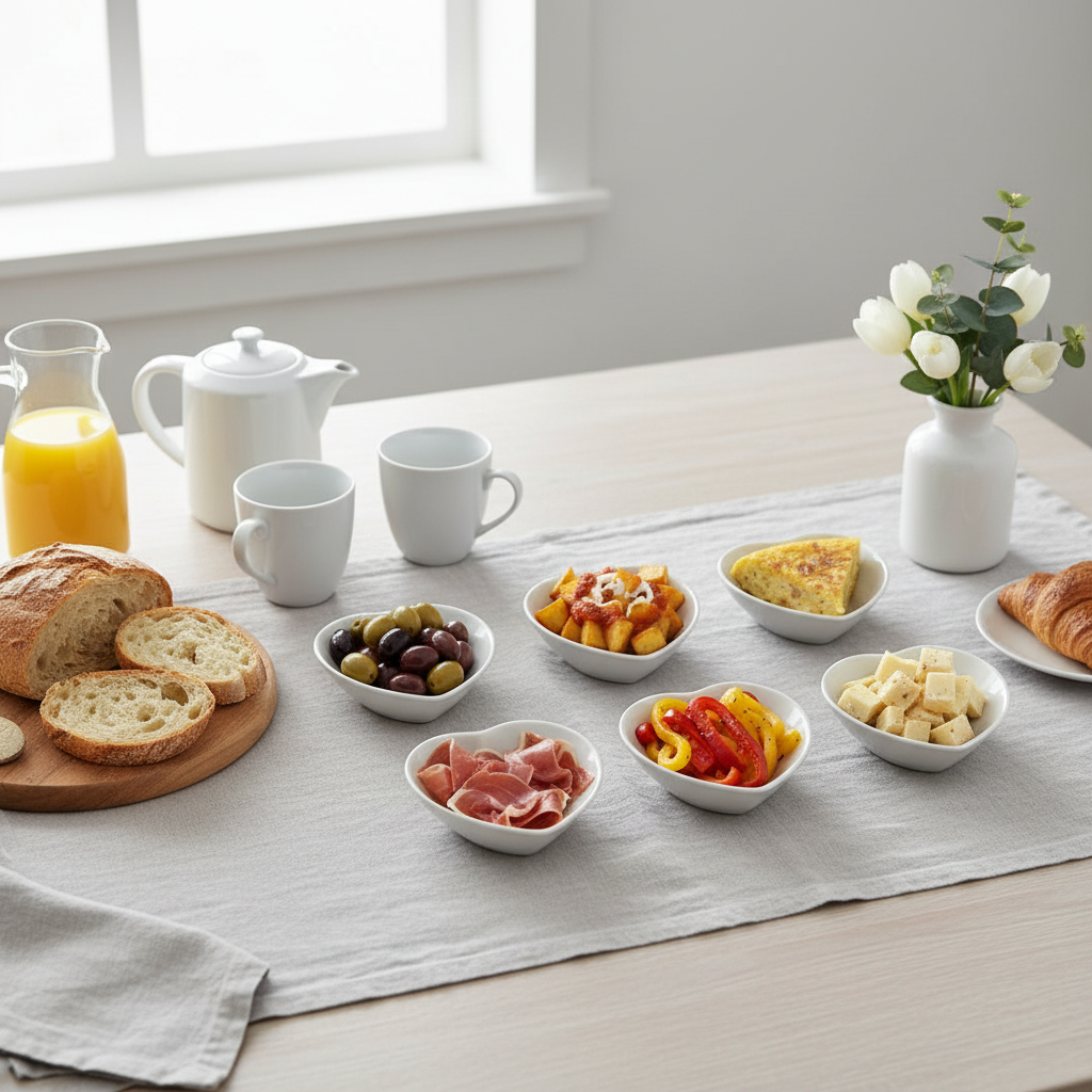 Kaya Hjerteformet Tapassæt 12 dele - Porcelæn