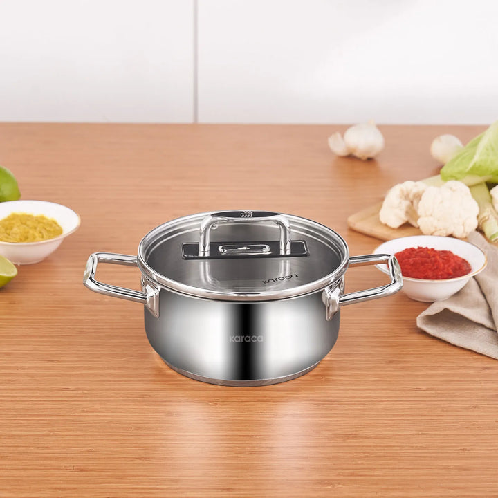 Karaca Grace Induktionsvenlig Gryde i Rustfrit Stål – 18 cm / 2 liter