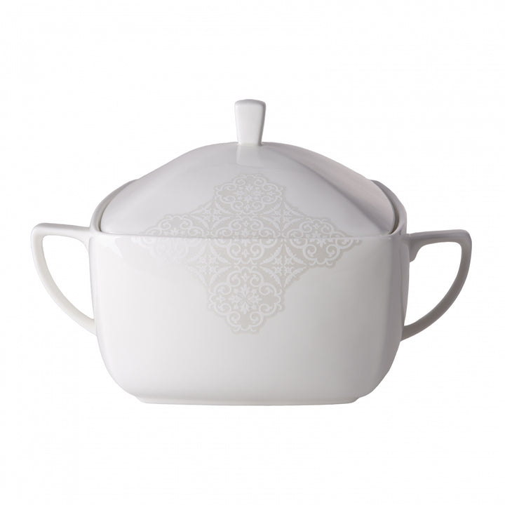 Karaca Fine Pearl Valentina – 62-dele Firkantet Spisestel med Perlemor til 12 Personer