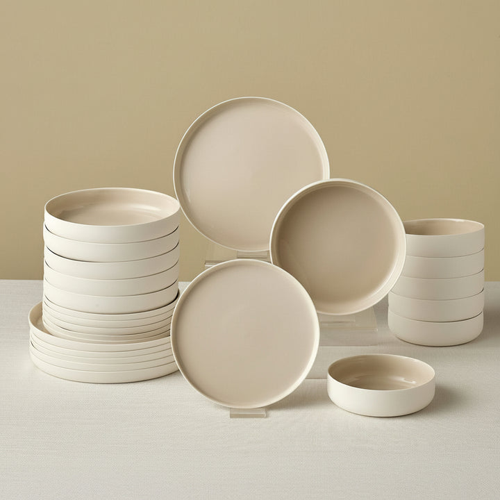 Karaca Earth Collection Finesse - Porcelæn Tallerkensæt - 24 dele | 6 pers. |Beige