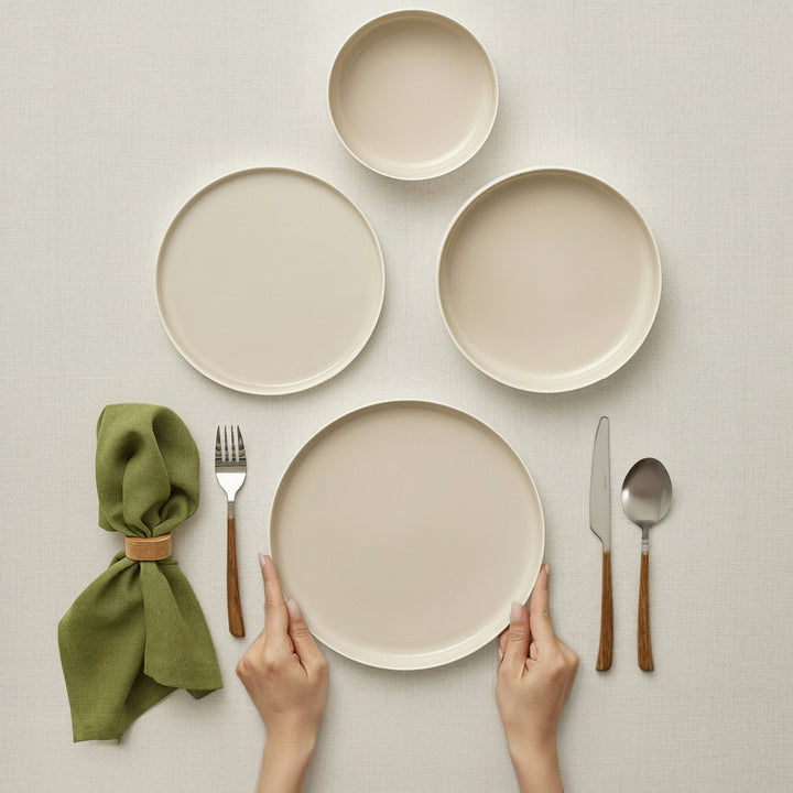 Karaca Earth Collection Finesse - Porcelæn Tallerkensæt - 24 dele | 6 pers. |Beige
