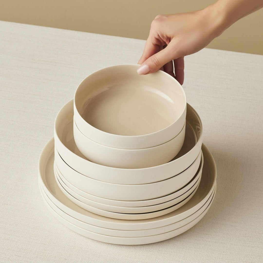 Karaca Earth Collection Finesse - Porcelæn Tallerkensæt - 24 dele | 6 pers. |Beige