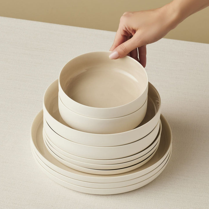 Karaca Earth Collection Finesse - Porcelæn Tallerkensæt - 24 dele | 6 pers. |Beige