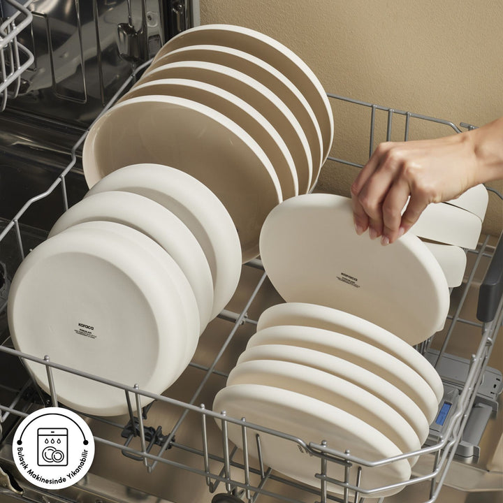 Karaca Earth Collection Finesse - Porcelæn Tallerkensæt - 24 dele | 6 pers. |Beige