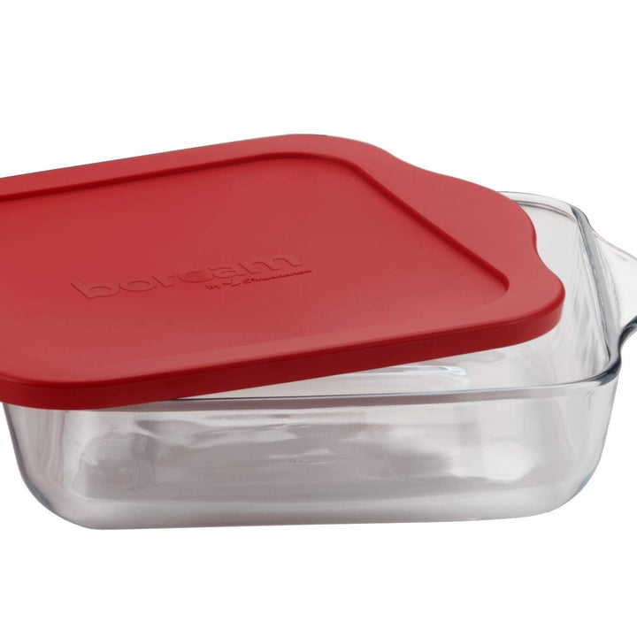 Kvadratisk Glasfad m/Låg 2 Liter (26x22 cm) - Borcam