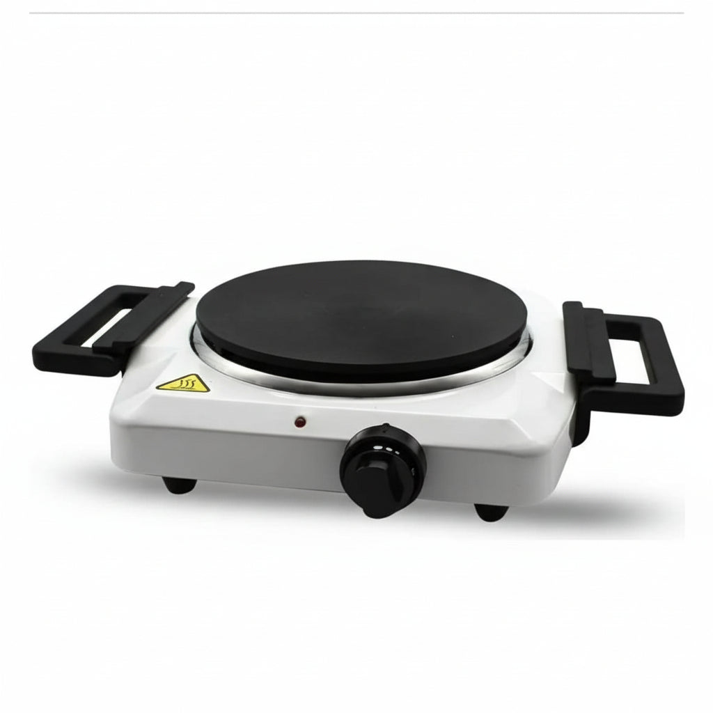 Michelino Transportabel Enkelt Kogeplade m/Foldbare Greb 1500 W | Hvid