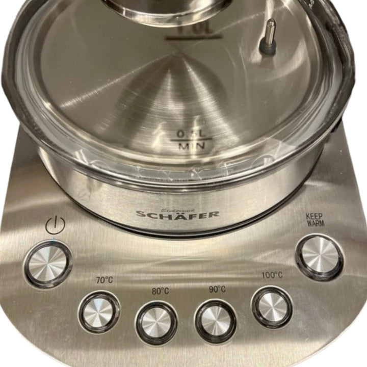 2-i-1 Te- og Elkedel 1,7 L. Sølv - 2200 W - Schäfer