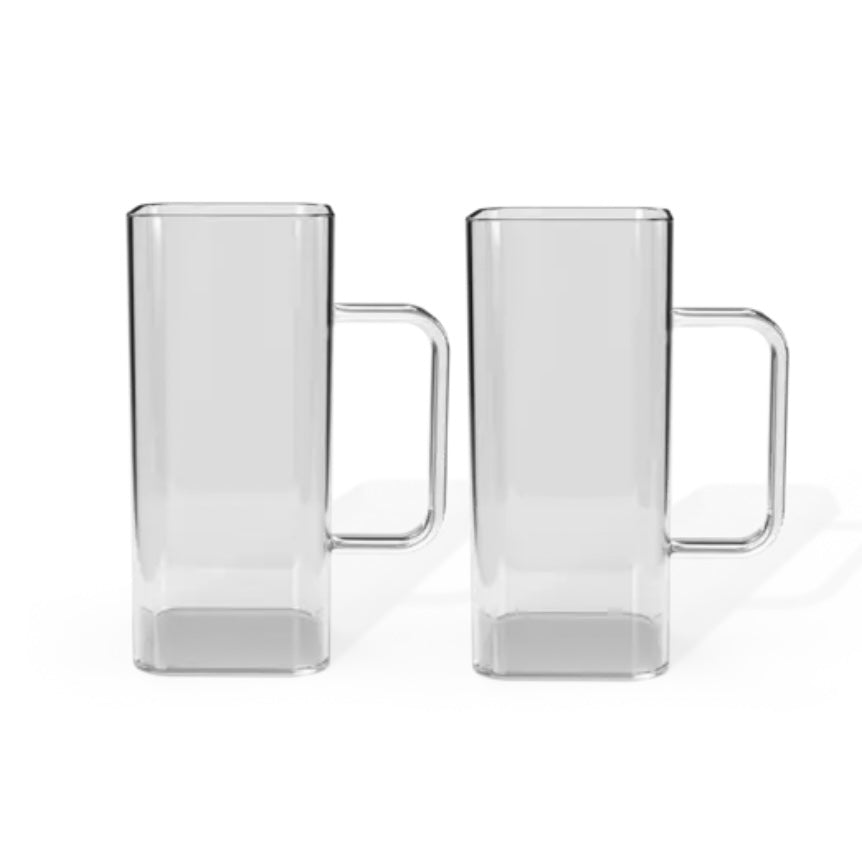 Kvadratisk Glaskrussæt 2 stk. 400 ml. - Almina Trendy