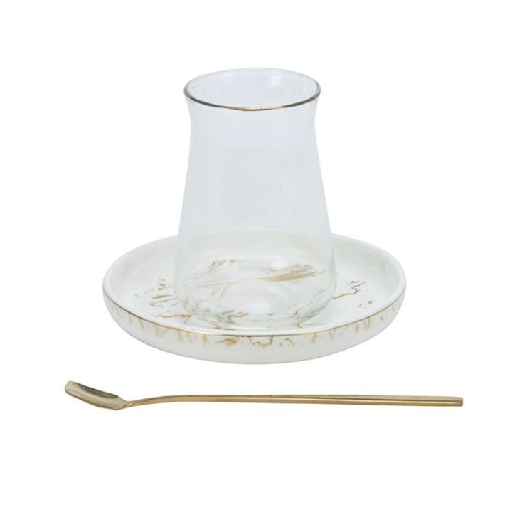 Bricard Teglassæt 18 dele - Guld/Marmor