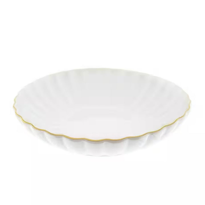 Råhvid Porcelænssæt m/Guldkant 6 Pers. 24 Dele - Almina Daisy Golden Line