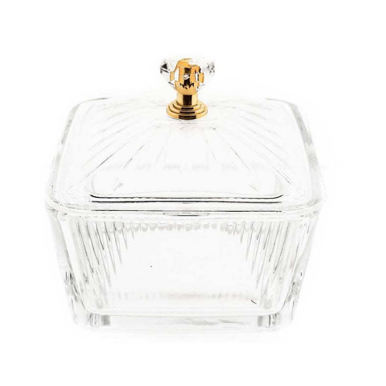 Snackskålesæt i Guldstativ 6 stk. m/låg 13 dele - Almina