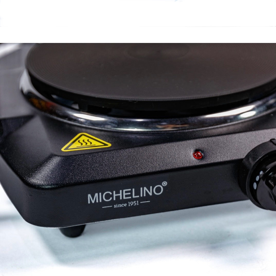 Michelino Transportabel Enkelt Kogeplade m/Foldbare Greb 1500 W | Sort